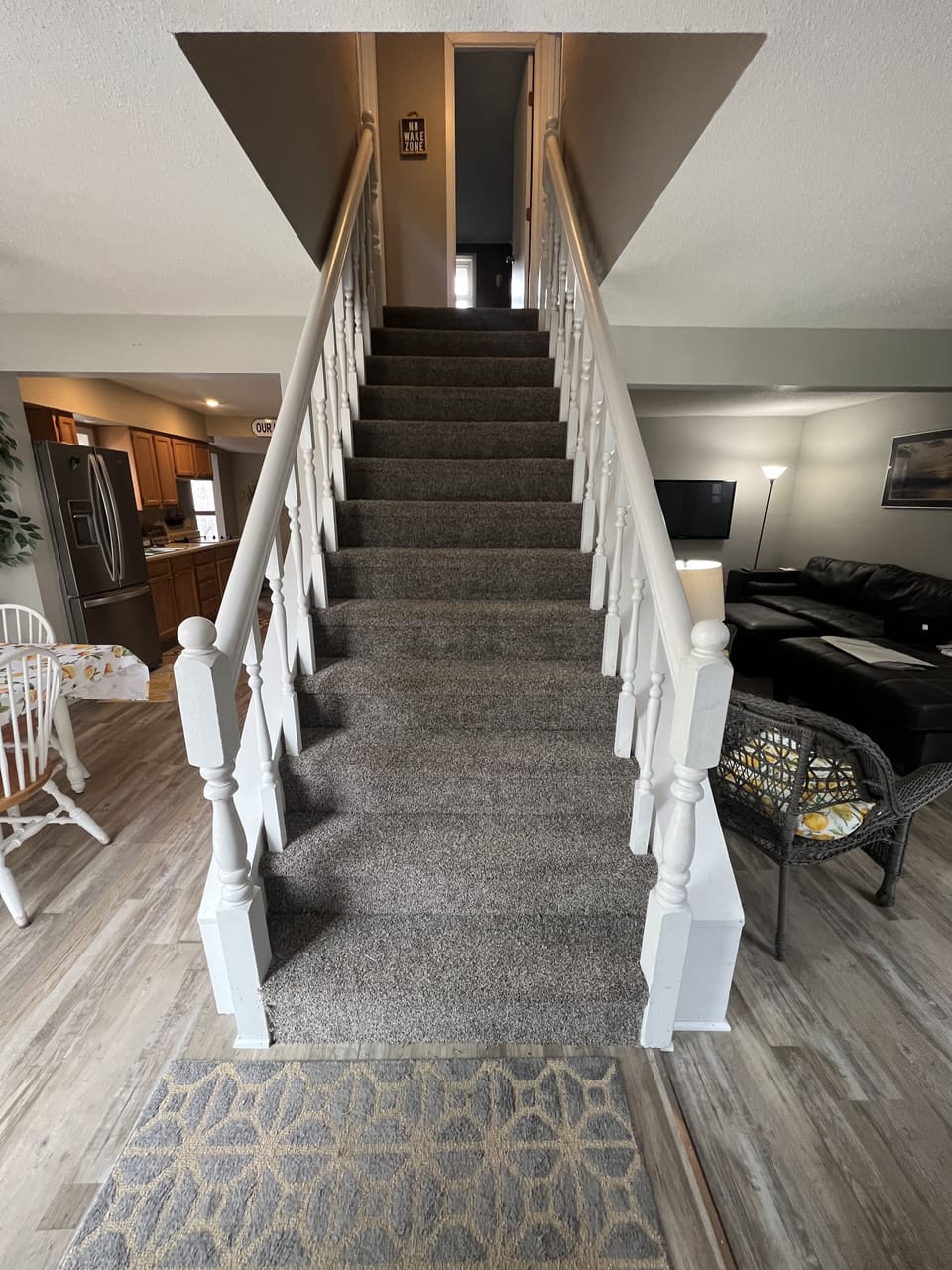 Staircase is right when you walk in the front door