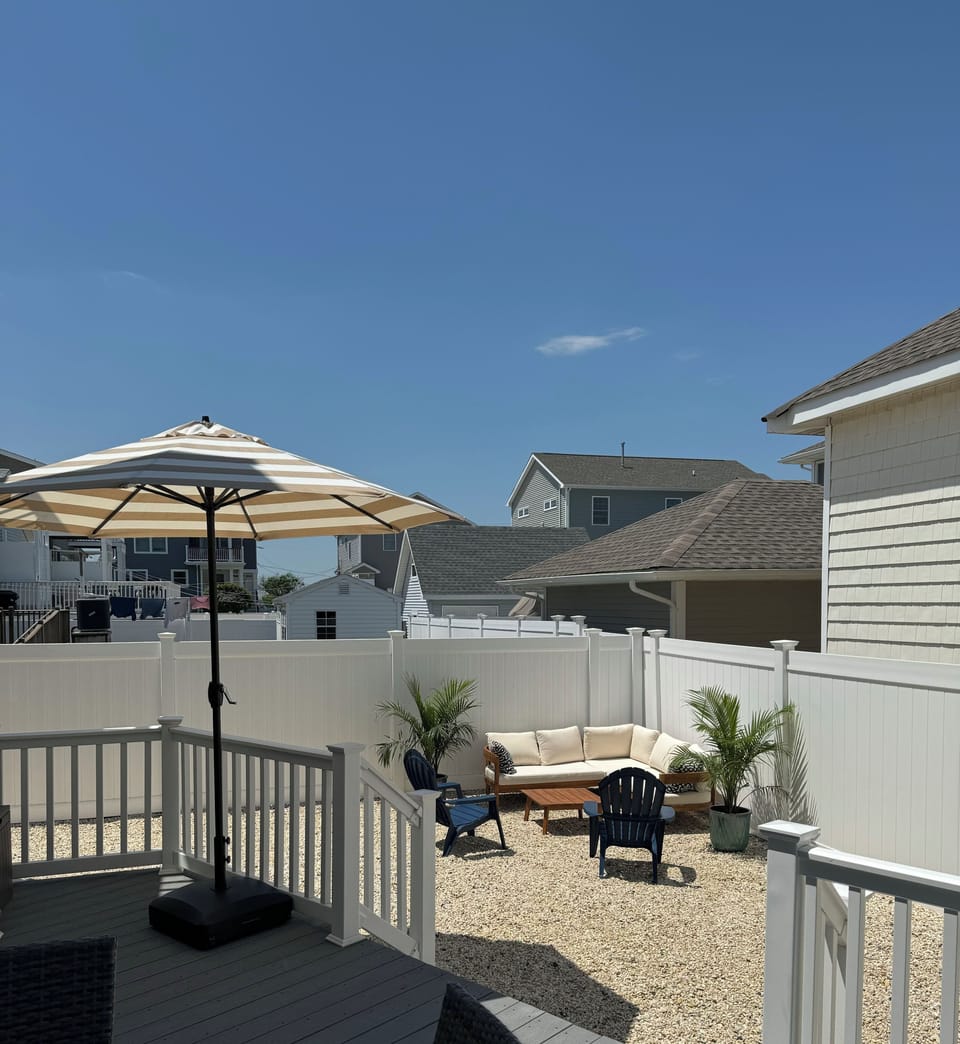 Backyard sitting area