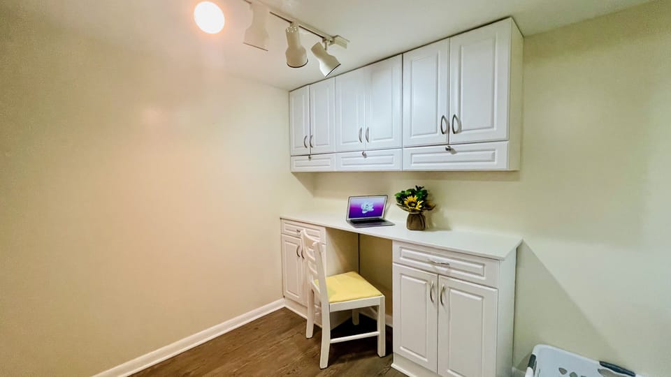 A quiet desk far away for some work or study