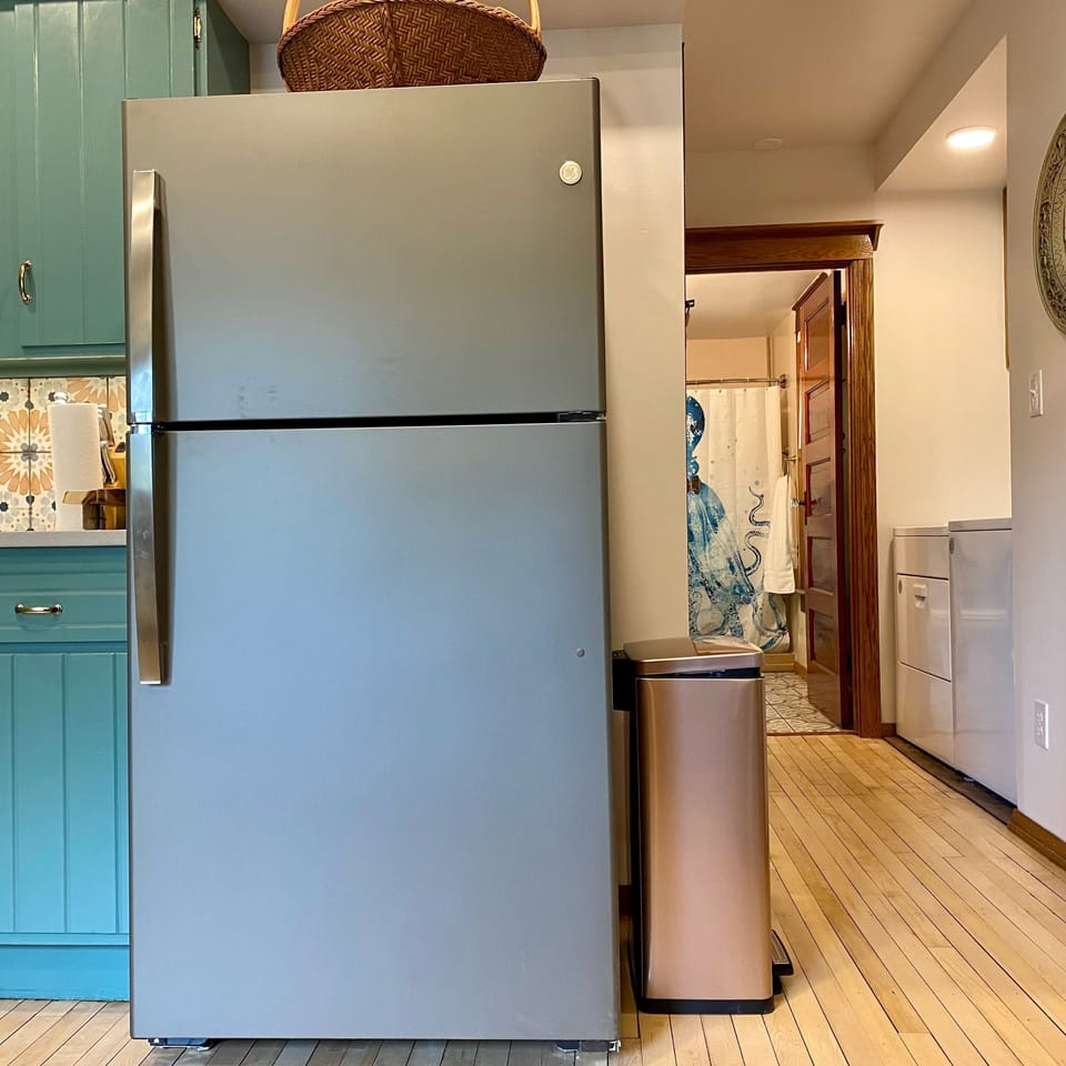 Washer and Dryer off the kitchen to wash and dry clothes.