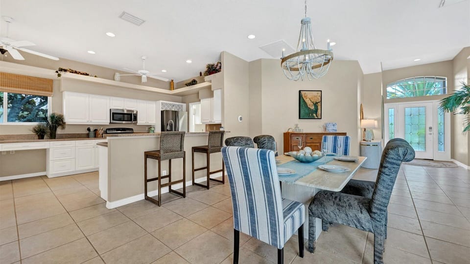 Open living space with kitchen and dining and living all in one