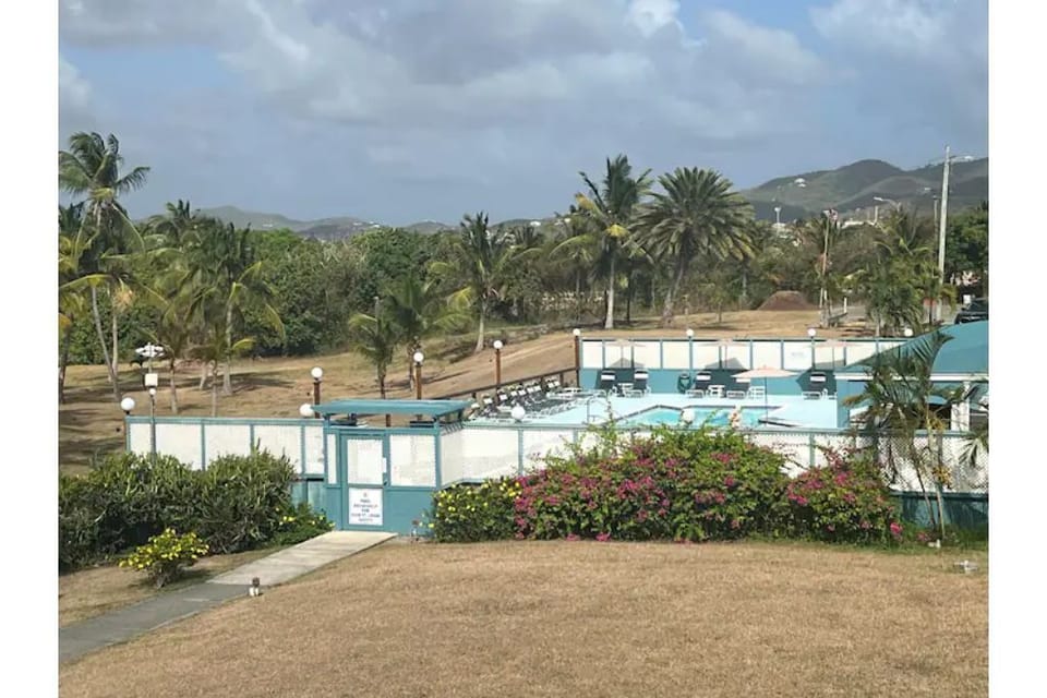 Pool and largest jacuzzi On the island taken from balcony