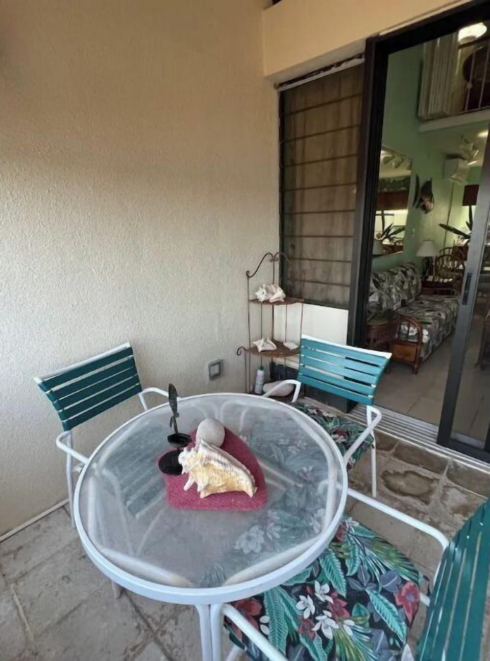 This is a old picture, we redid the balcony floors with rock tile helps it dry