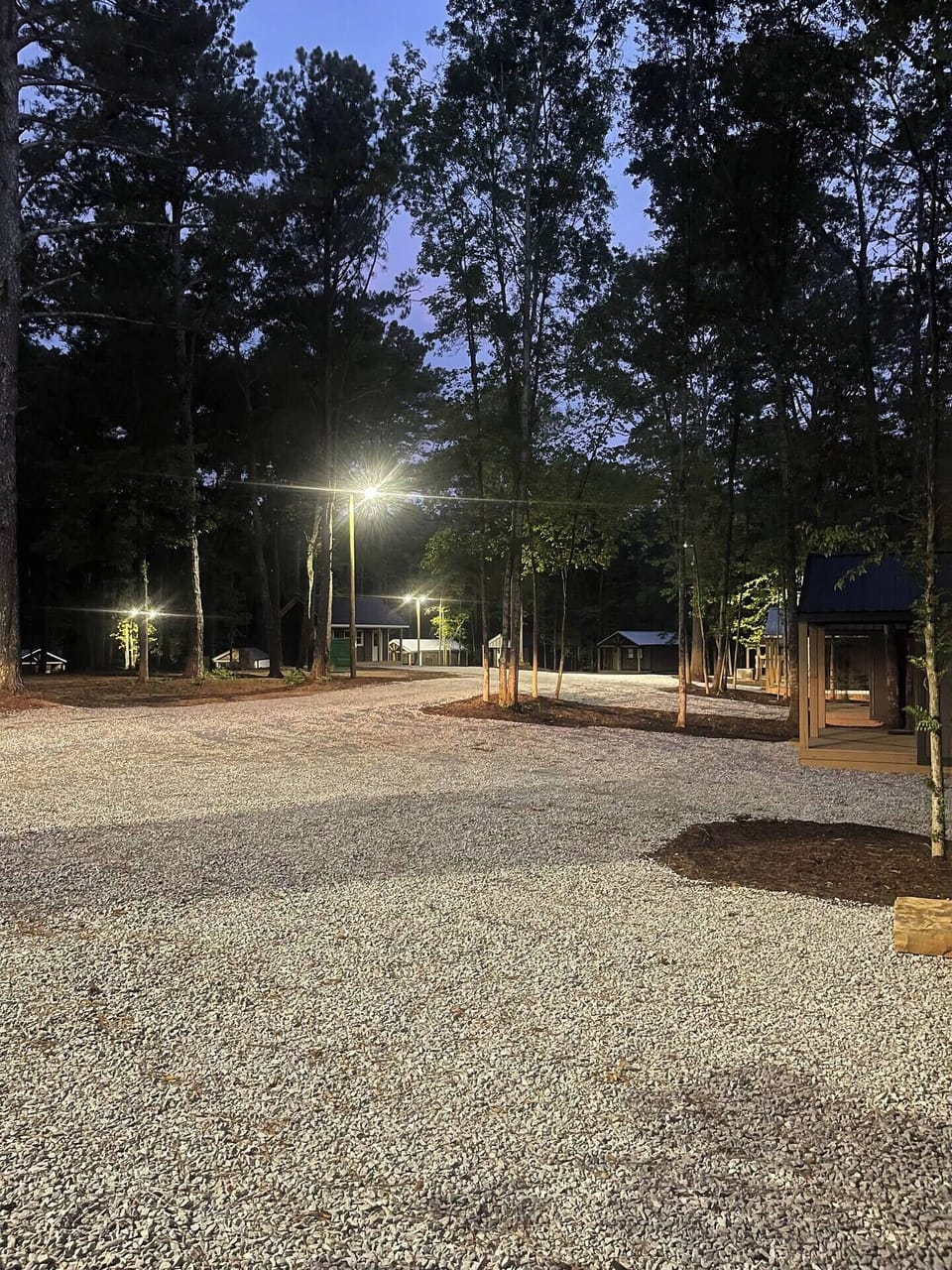 Grounds lit at night