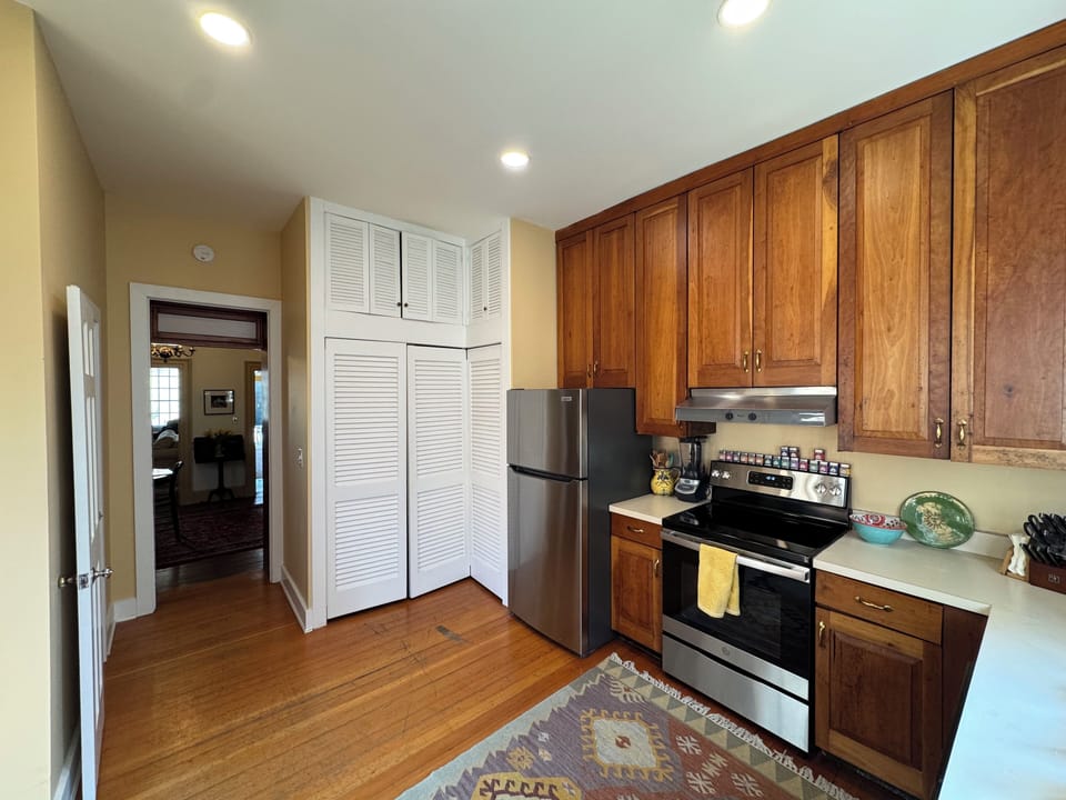 Kitchen looking towards dining room and beyond