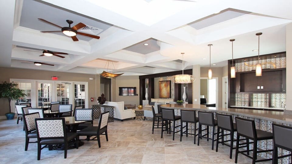 Clubhouse with relaxation areas and gym