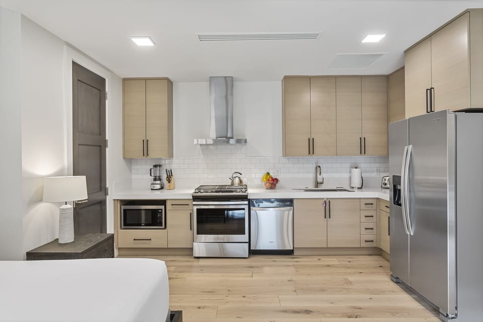 Indoors, Kitchen, Refrigerator, Microwave, Oven
