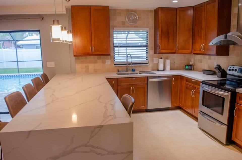 Renovated kitchen with plenty of counter space