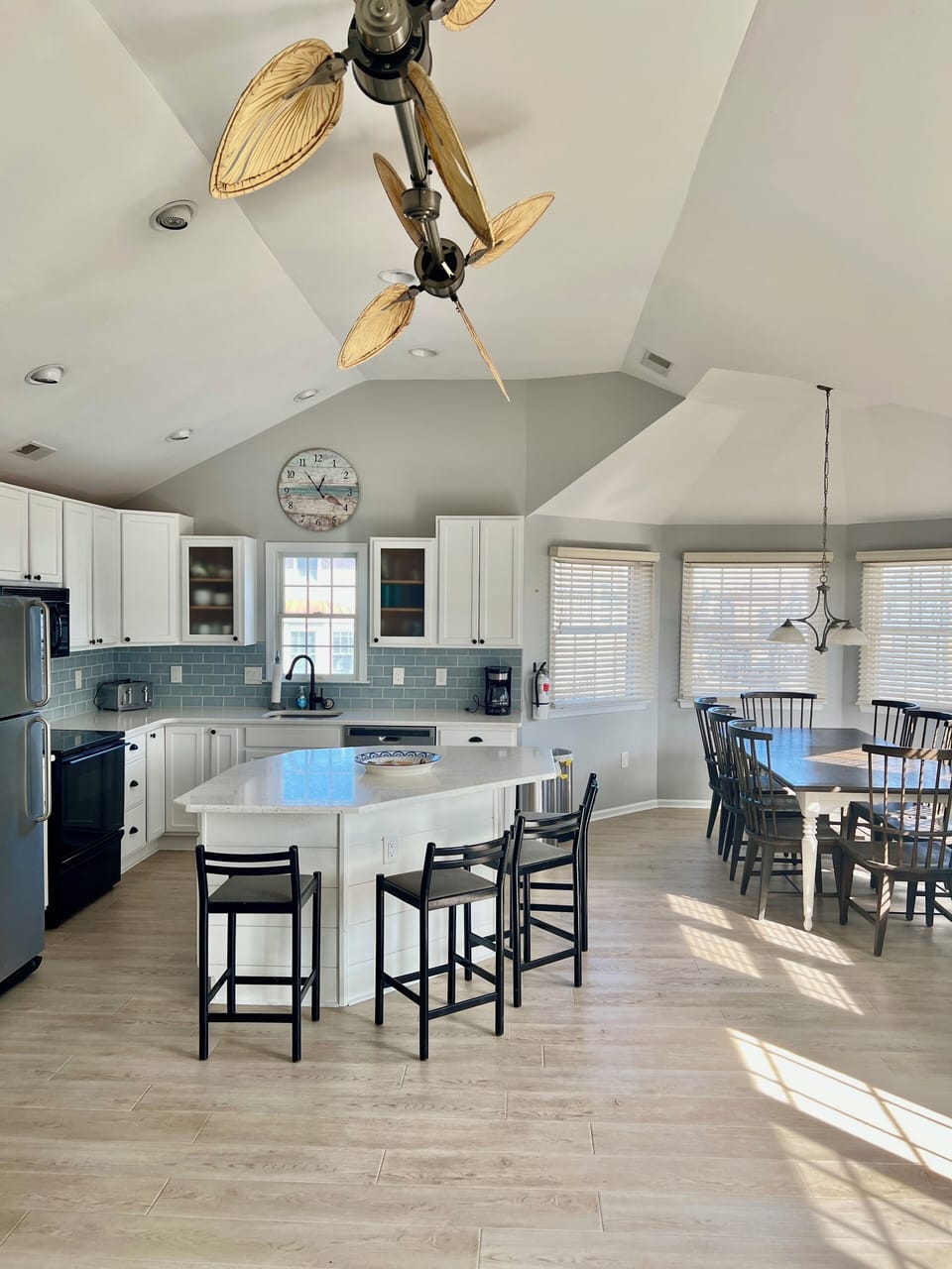 Bright and airy kitchen and dining room - open to living area