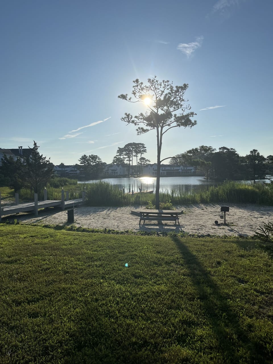 Beach area. Charcoal grilling area here and in other community areas.