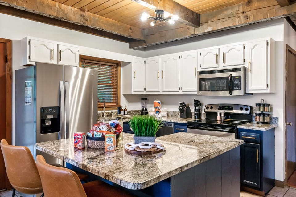 Love to cook? Fully stocked kitchen for all your cooking needs.