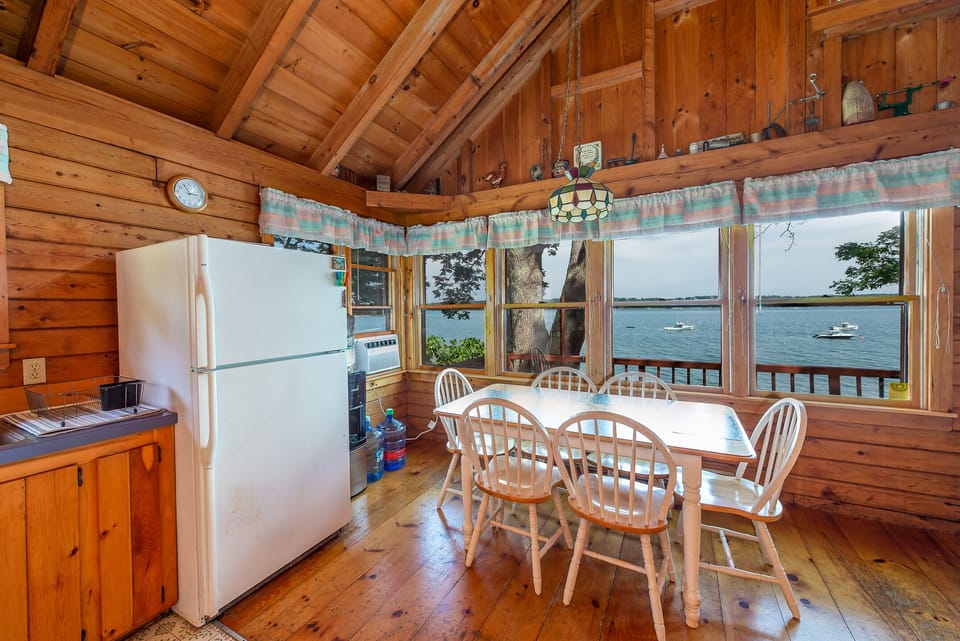 dining room table with a beautiful view