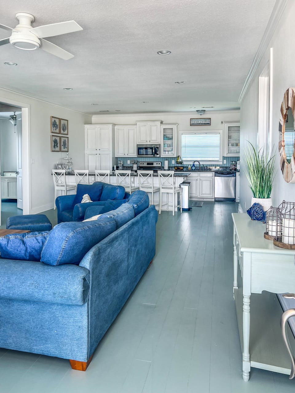 Bright, open living room for entertaining.