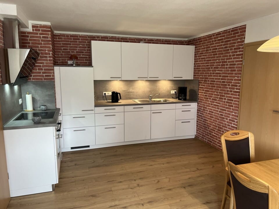 Cabinetry, Countertop, Furniture, Building, Drawer, Chair, Wood, Kitchen, Lighting, Architecture