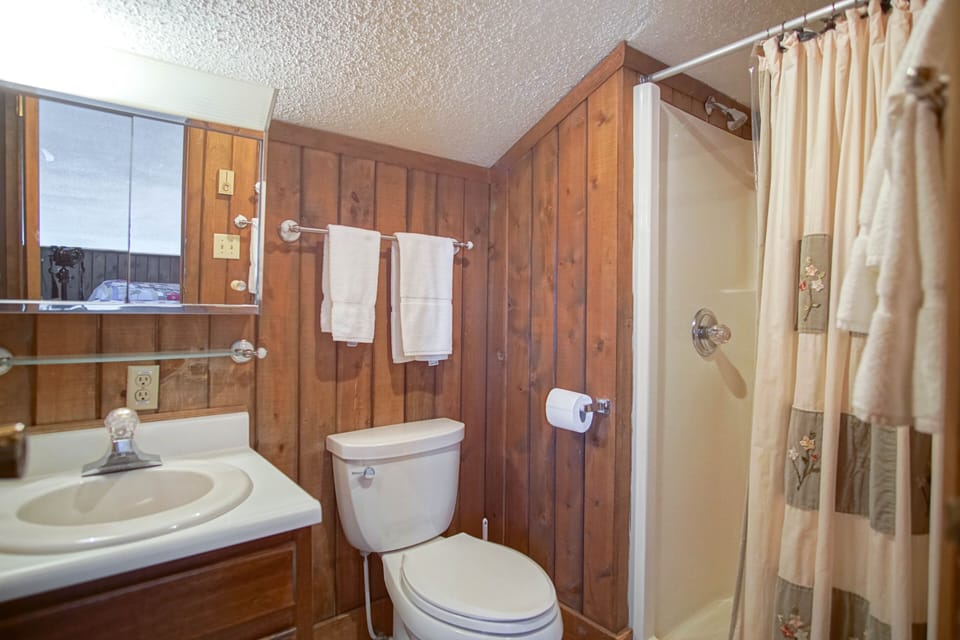 Loft bath with shower