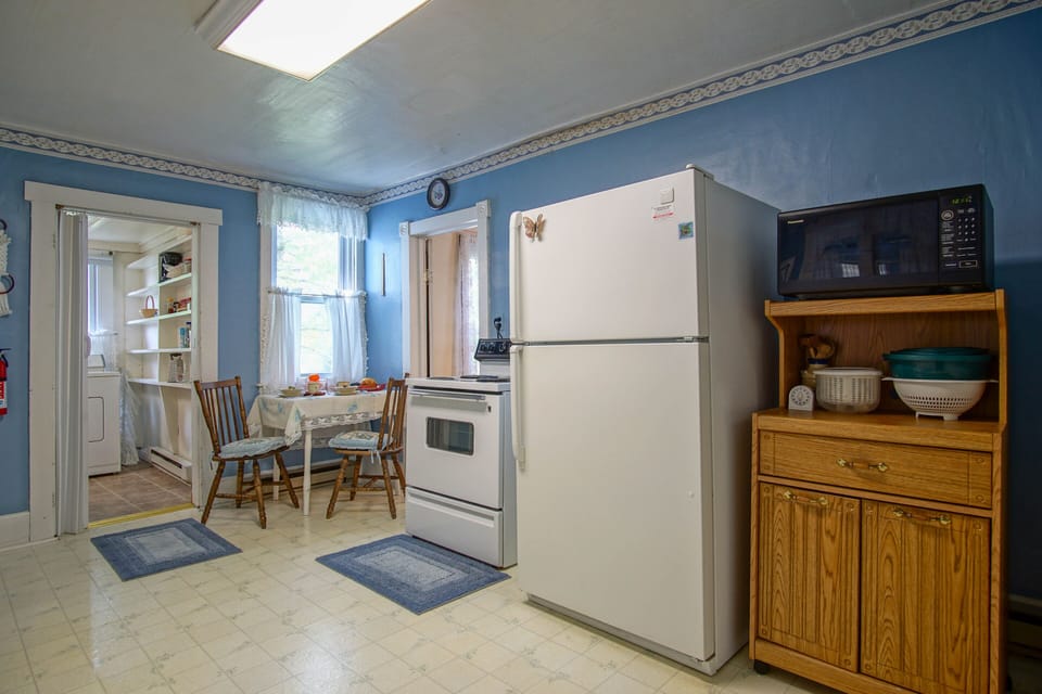 The kitchen is located on the ground level.