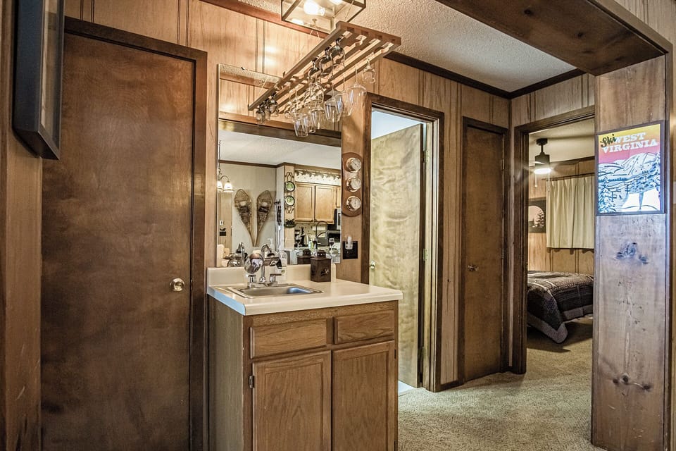 Wet bar area.