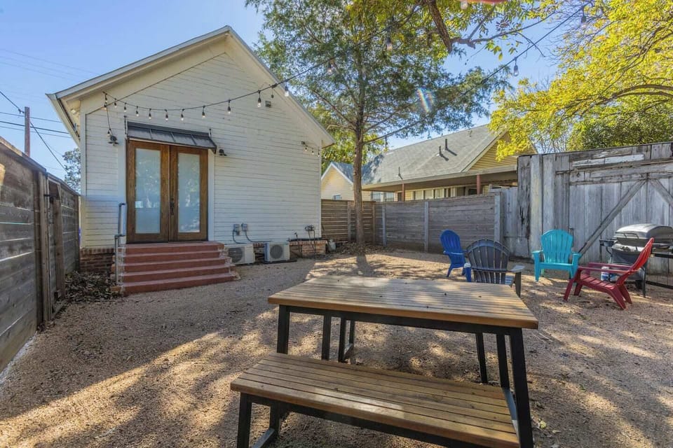 Private Back Yard, Fenced, Outdoor String Lights