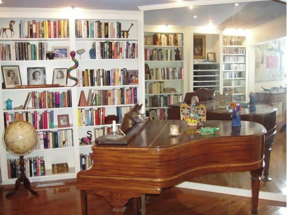 Library and Music room off living room
