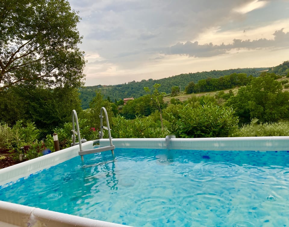 Saltwater Pool offering sweeping views over the tiber valley