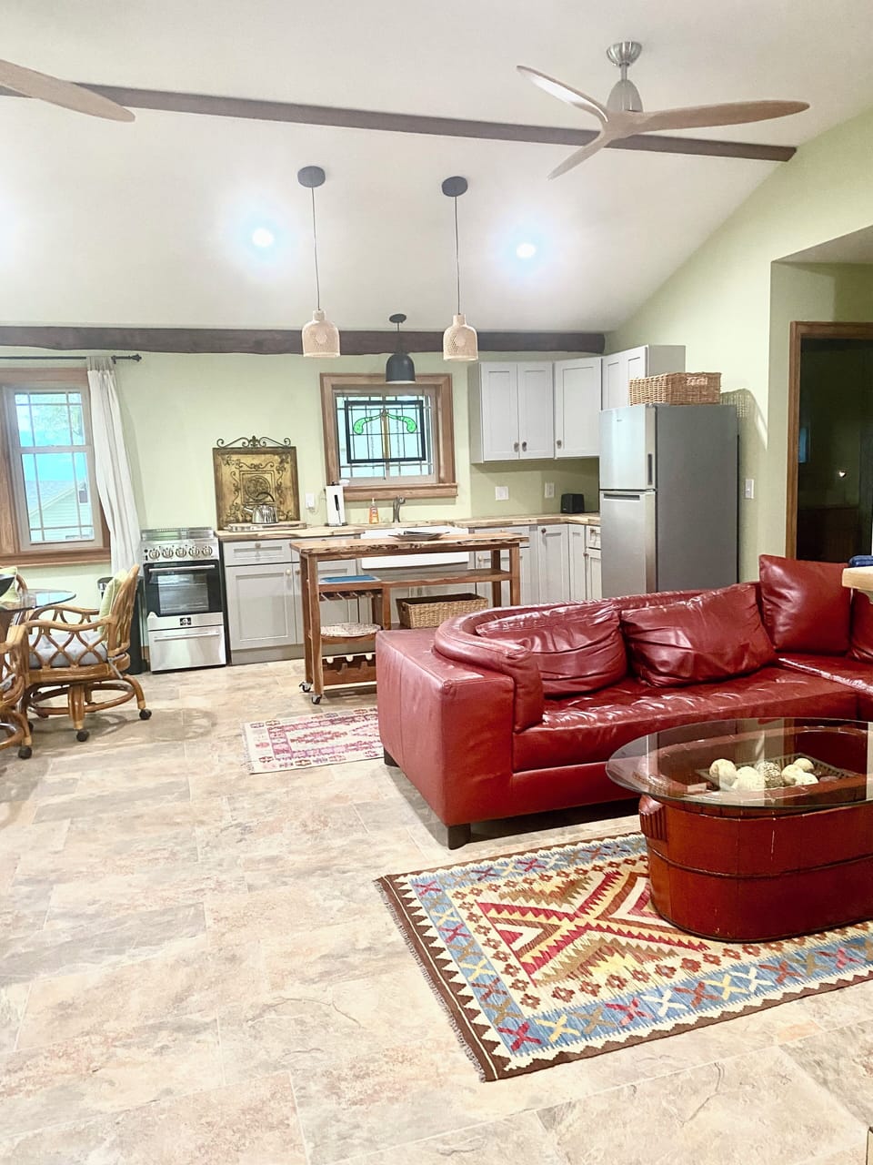 Living room and full kitchen 