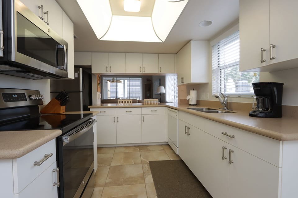 Kitchen with stainless steel appliances