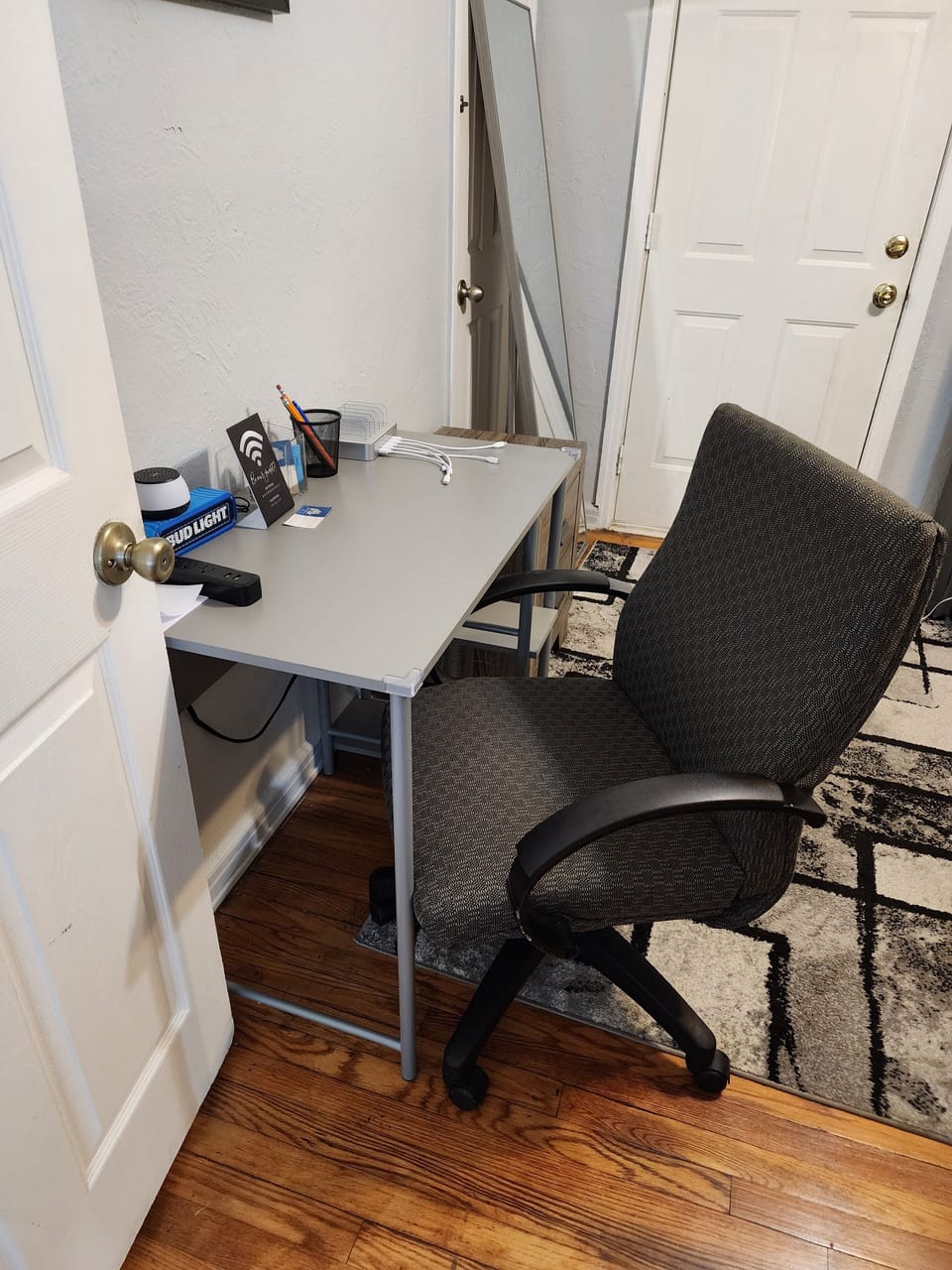 Work space in first bedroom. 