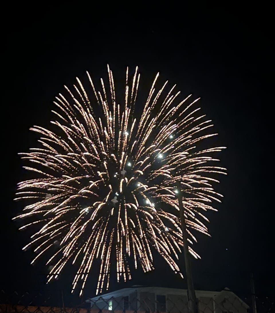 View fire works every Saturday right during Summer from the yard
