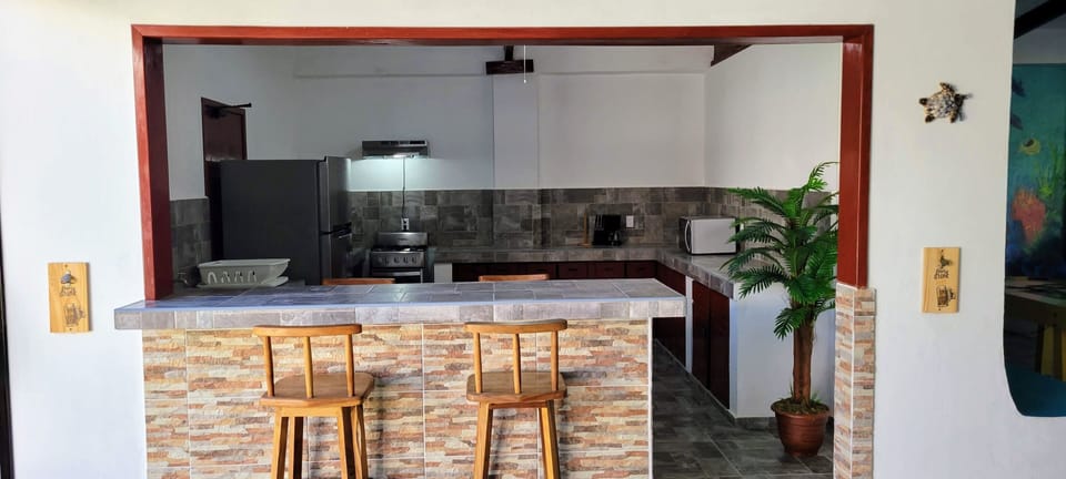 Bar and kitchen area