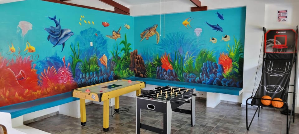 Wall painting and game area