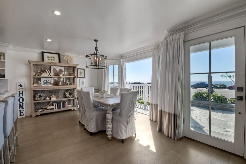 French doors open up to dining area