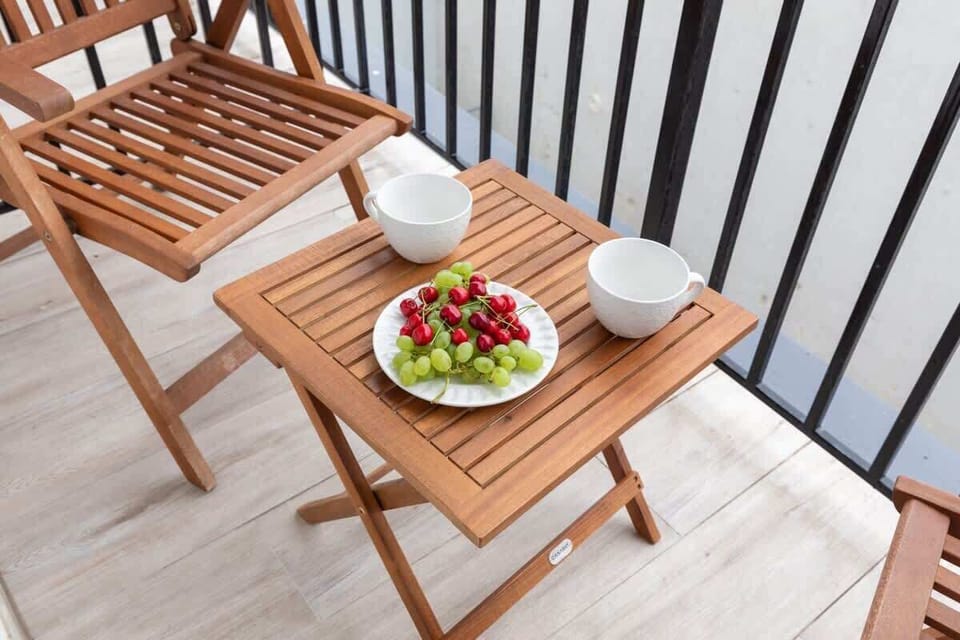 Balcony perfect for drinking coffee or tea. 