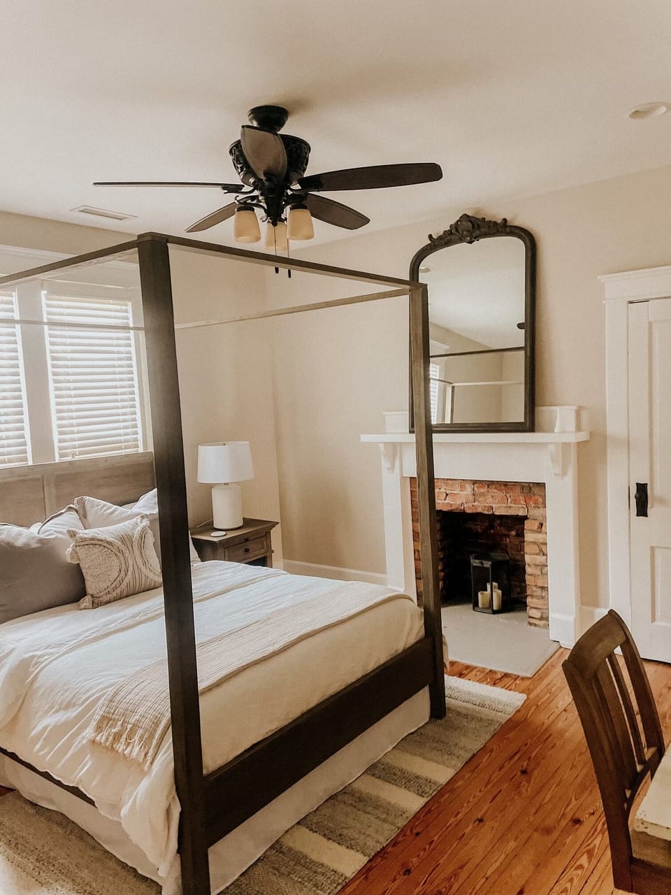 Bedroom 1 with queen bed and desk