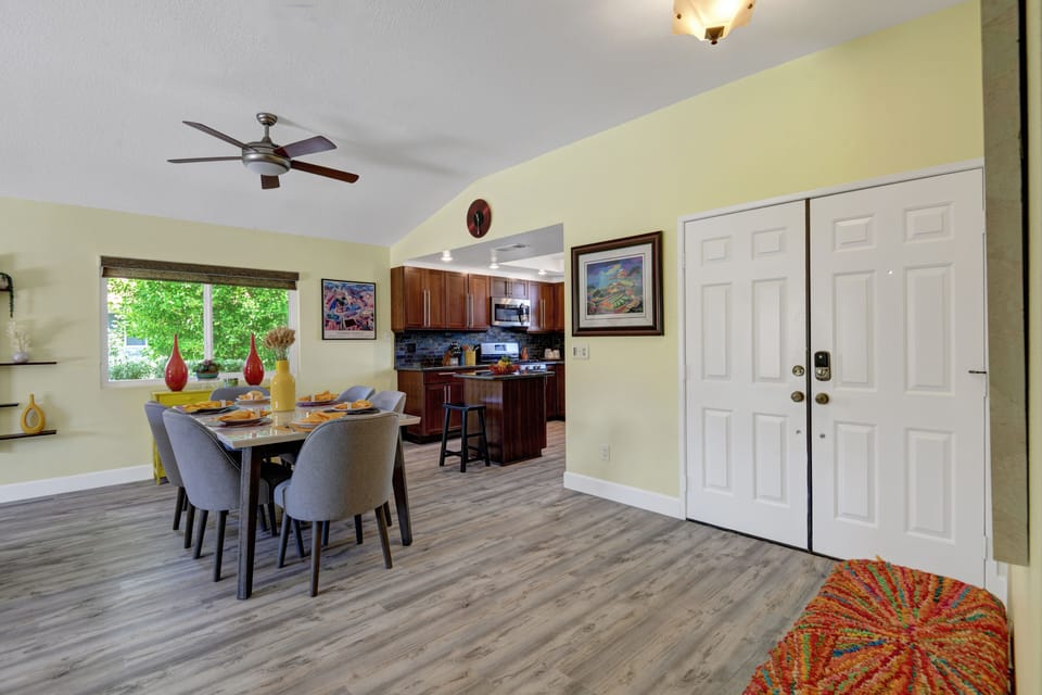Indoor dining table.