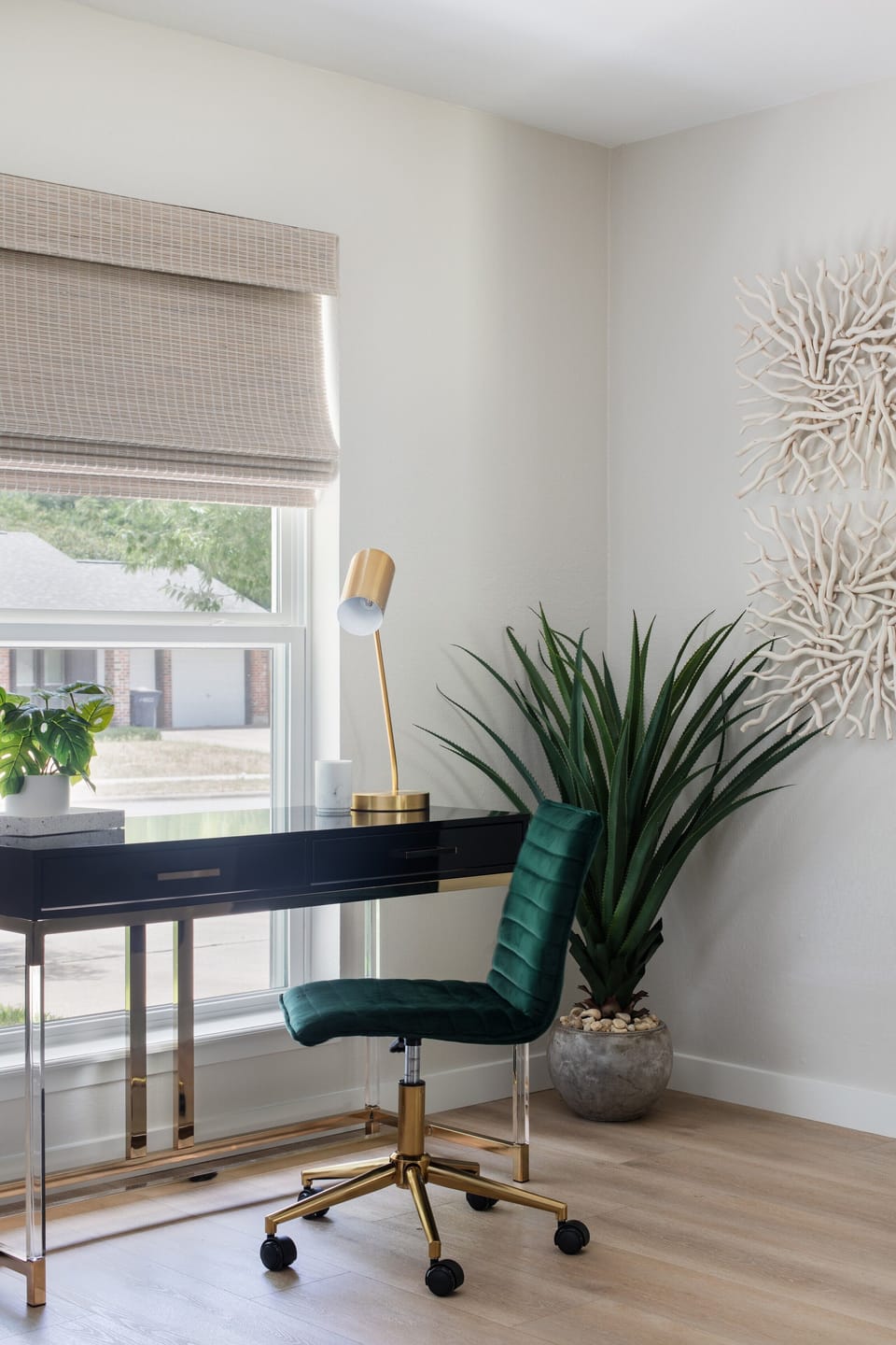 Dedicated work space - desk and comfortable adjustable chair