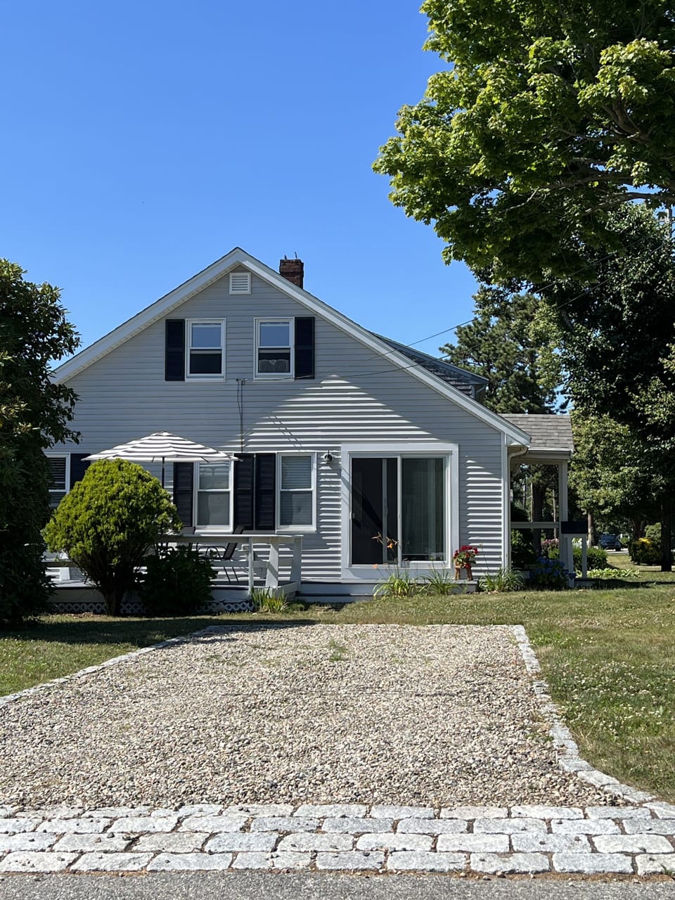 Long drive way for 2 vehicles. 