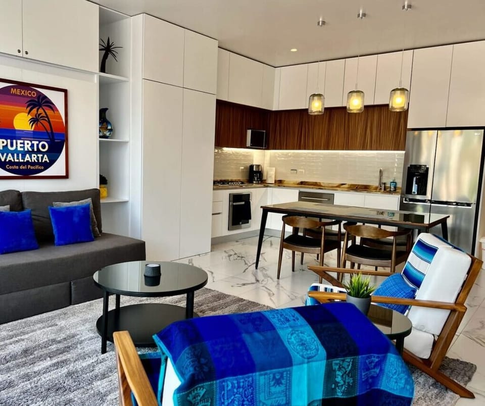 Living room and kitchen