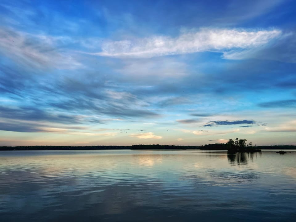 Sunset over Crowe Lake. 