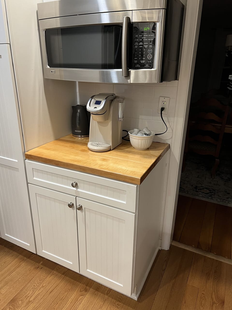 The coffee bar is stocked and waiting for you