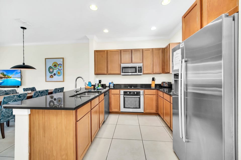 Large kitchen with ample prep space