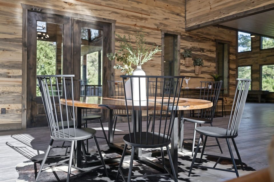 Share a meal with your loved ones around this custom dining table seating for 8+