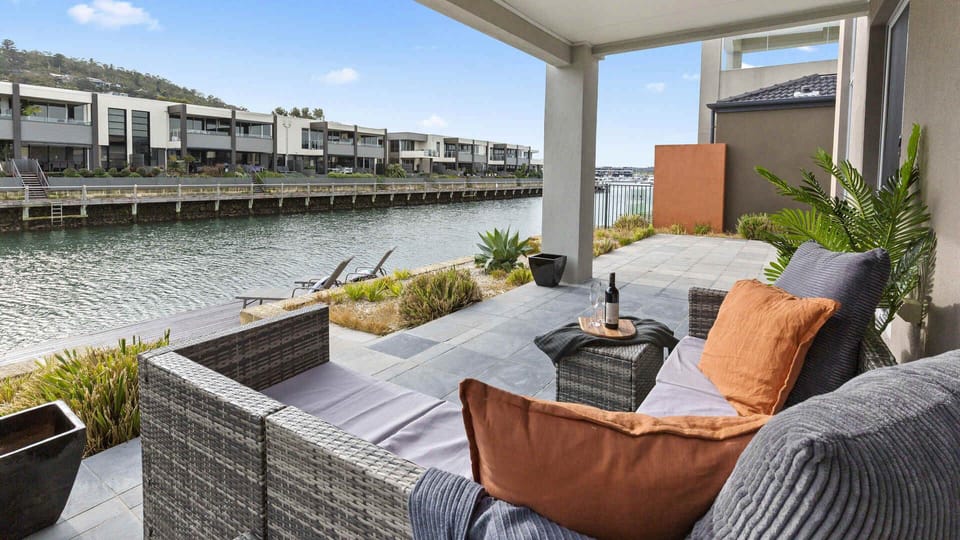 waterfront outdoor seating