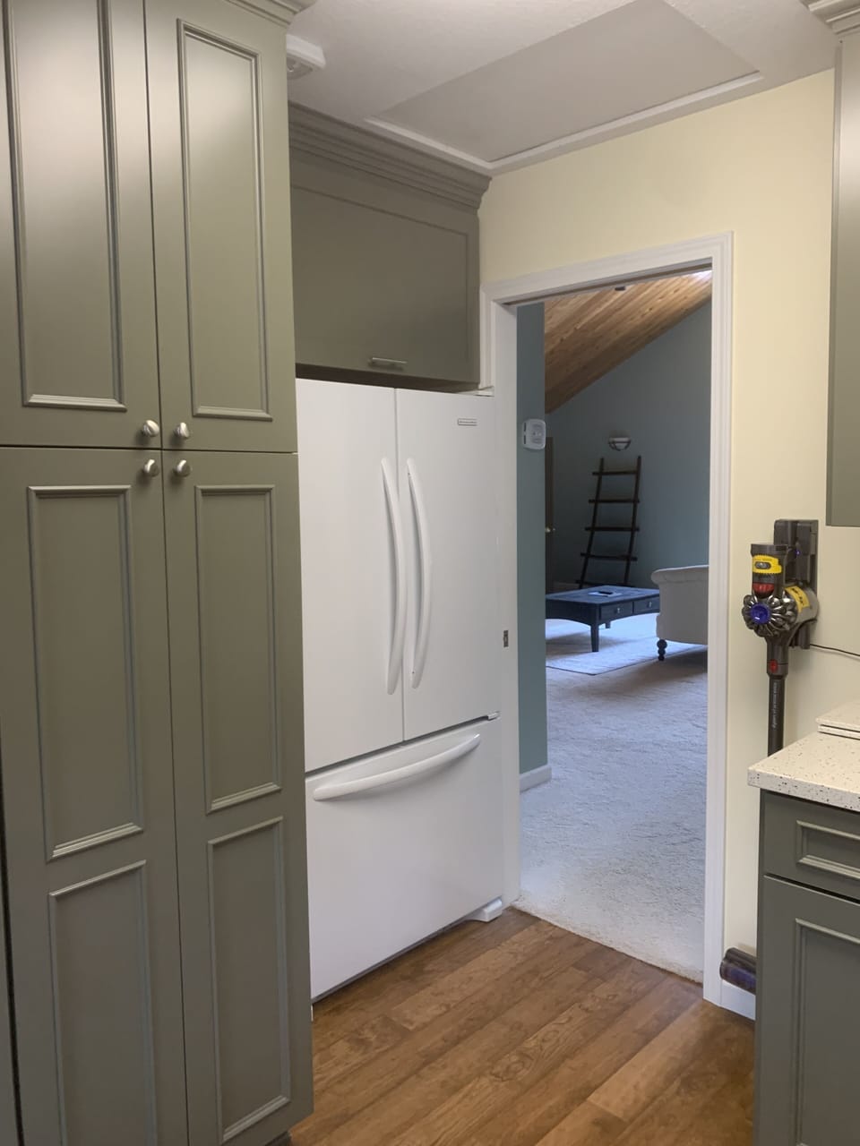 View from master kitchen and laundry to the master suite.