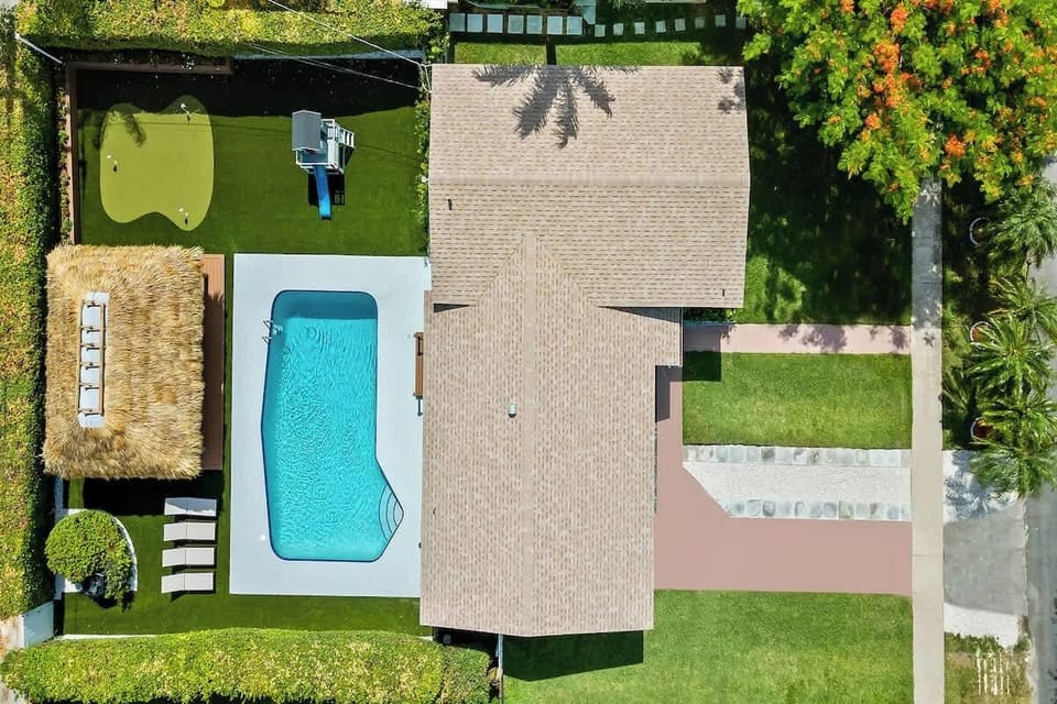 Aerial view of the property