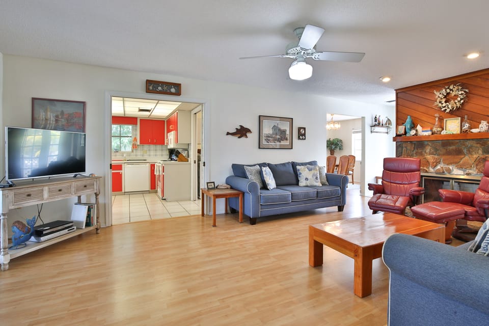 Family room leading into the kitchen
