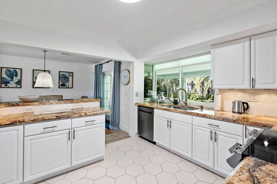 Kitchen with all supplies.
Keurig and Nespresso coffee machines