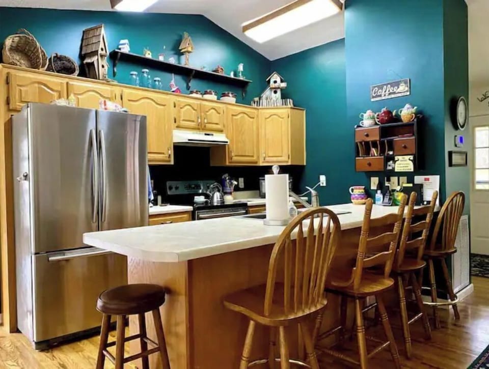 Full working kitchen with a stocked pantry. We love to cook & so do guests. 