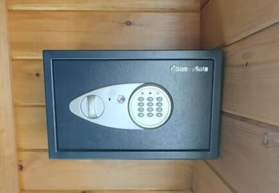Safe located in the front queen bedroom