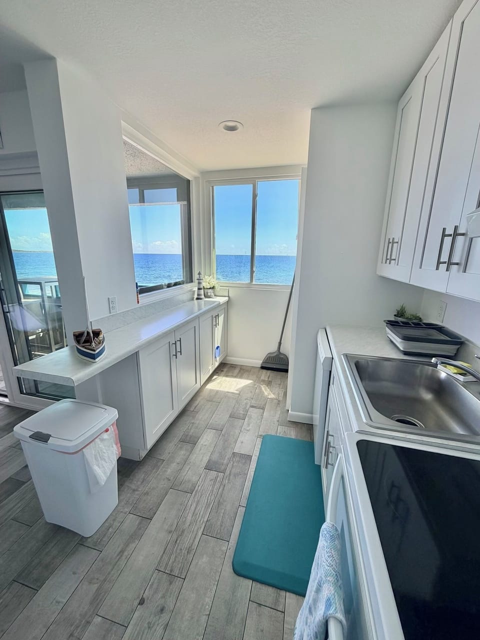 Cook with stunning water views in the fully stocked kitchen