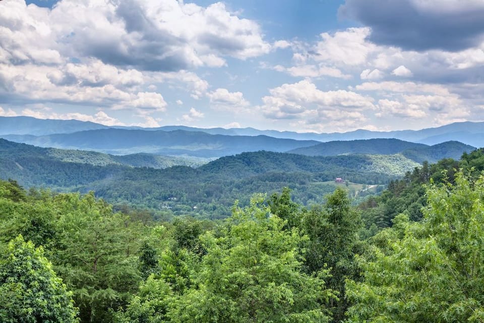 Enjoy stunning mountain views of the Smokies from our cabin!